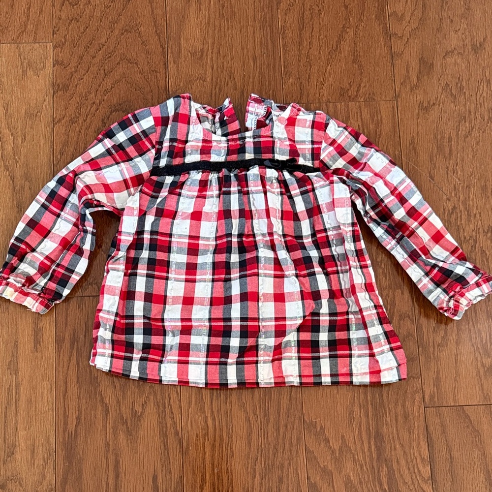 Carter's Red and Black Plaid Kids Blouse